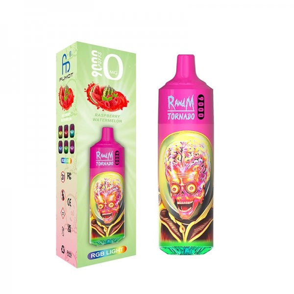 Tornado 9000 0mg 600mAh Raspberry Watermelon - Fumot